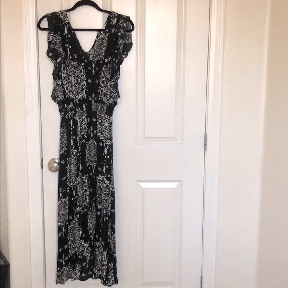 Black and White Floral Maxi Skort
